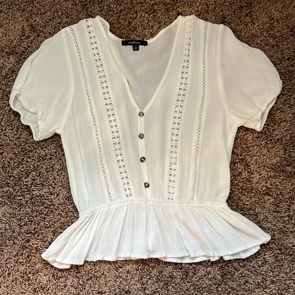 White floral blouse
